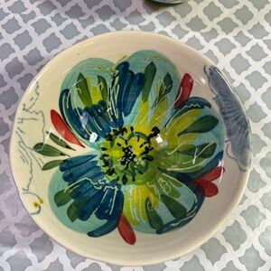 Anthropologie Multicolor Floral Bowl